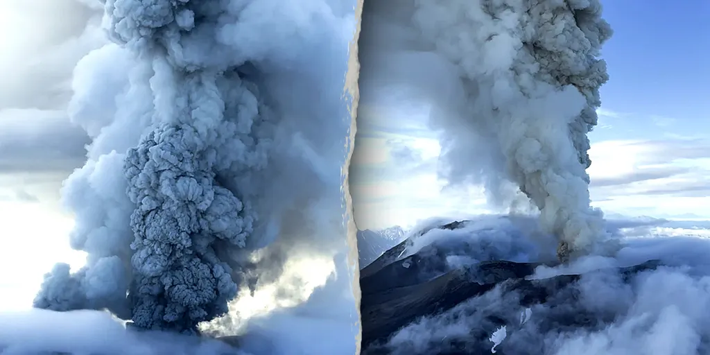 Krasheninnikov volcano eruption